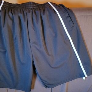 Black Athletic Men's Shorts with White Stripe